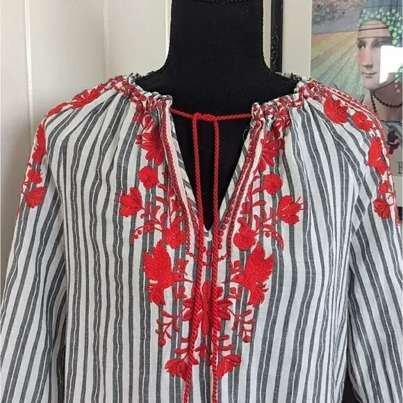 Kate Spade Maximalist Cottagecore Fairy Preppy Coastal Romantic Nautical Top S - Picture 4 of 11